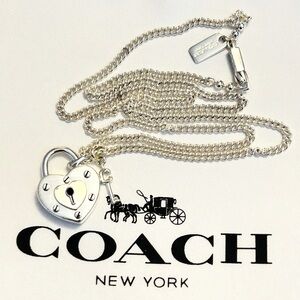 🔥NWOT🔥Extremely RARE Coach 925 Sterling Silver Heart Charm Necklace